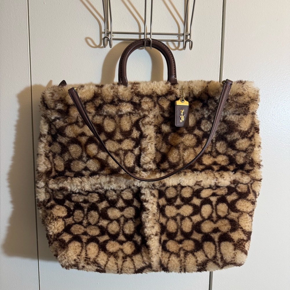 Coach Signature Shearling Rogue Tote